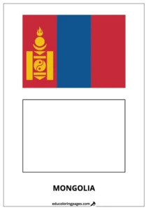 Mongolia Flag Coloring Page (Mongolia) – Bilingual