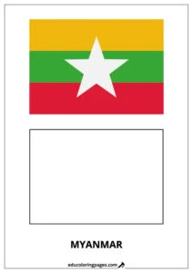 Myanmar Flag Coloring Page (Birmania) – Bilingual