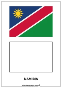 Namibia Flag Coloring Page (Namibia) – Bilingual
