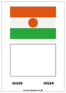Niger Flag Coloring Page (Níger) – Bilingual