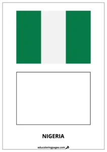 Nigeria Flag Coloring Page (Nigeria) – Bilingual