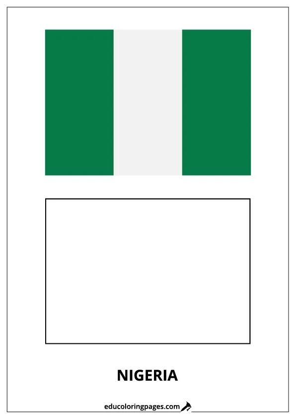 Nigeria Flag Coloring Page (Nigeria) – Bilingual