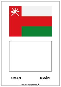 Oman Flag Coloring Page (Omán) – Bilingual
