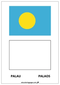 Palau Flag Coloring Page (Palaos) – Bilingual