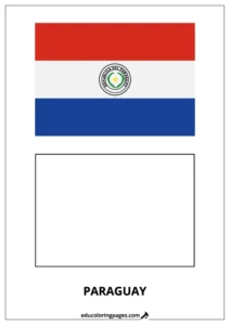 Paraguay Flag Coloring Page (Paraguay) – Bilingual
