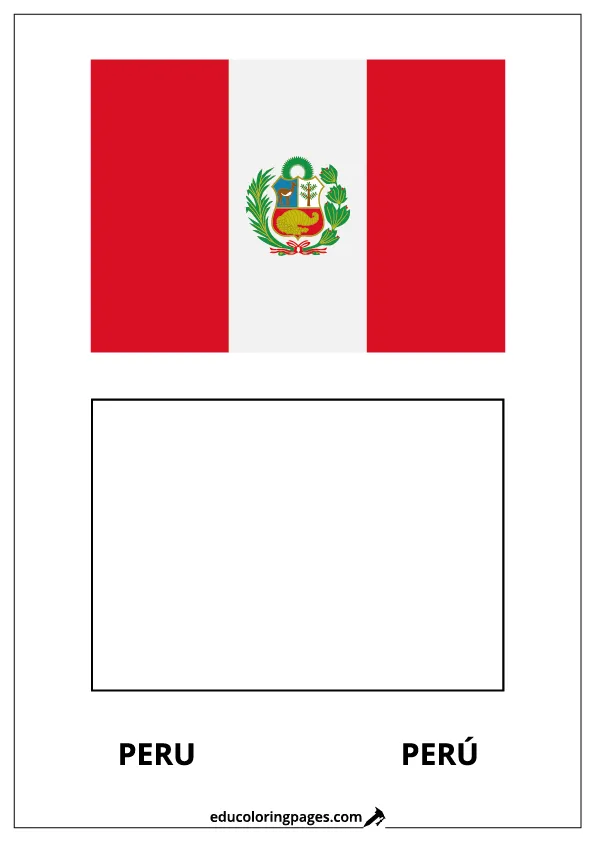 Peru Flag Coloring Page (Perú) – Bilingual