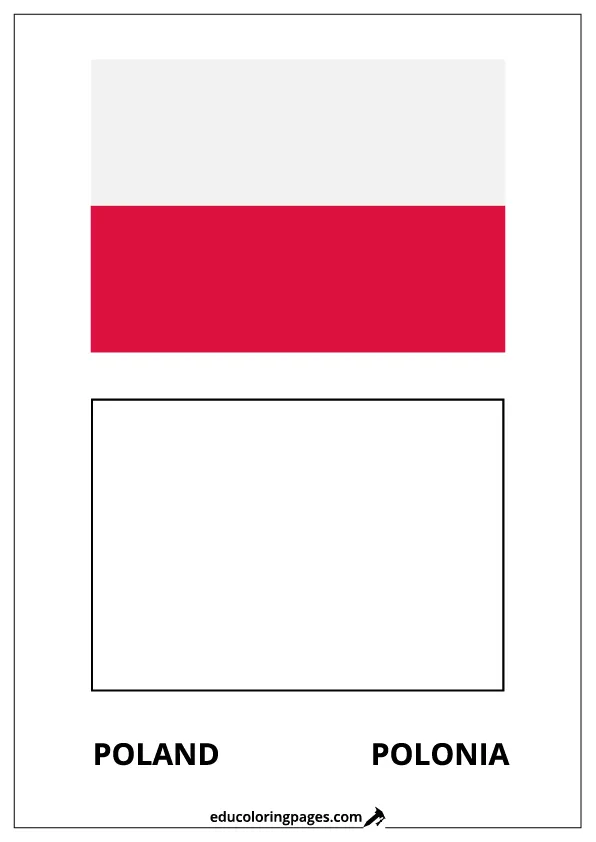 Poland Flag Coloring Page (Polonia) – Bilingual