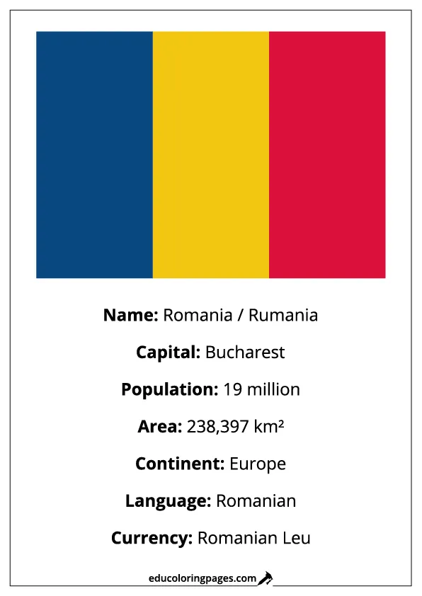 Romania Flag Country Facts Educational