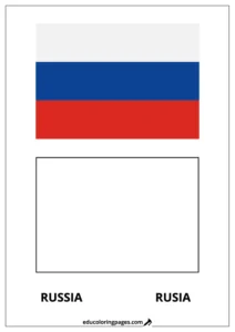 Russia Flag Coloring Page (Rusia) – Bilingual