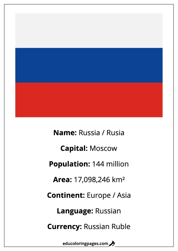 Russia Flag Country Facts Educational