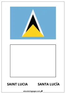 Saint Lucia Flag Coloring Page (Santa Lucía) – Bilingual