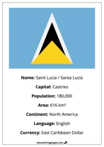 Saint Lucia Flag Country Facts Educational