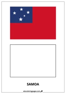 Samoa Flag Coloring Page (Samoa) – Bilingual