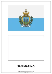 San Marino Flag Coloring Page (San Marino) – Bilingual