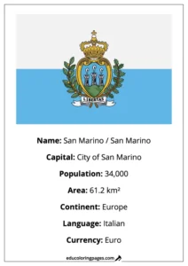 San Marino Flag Country Facts Educational