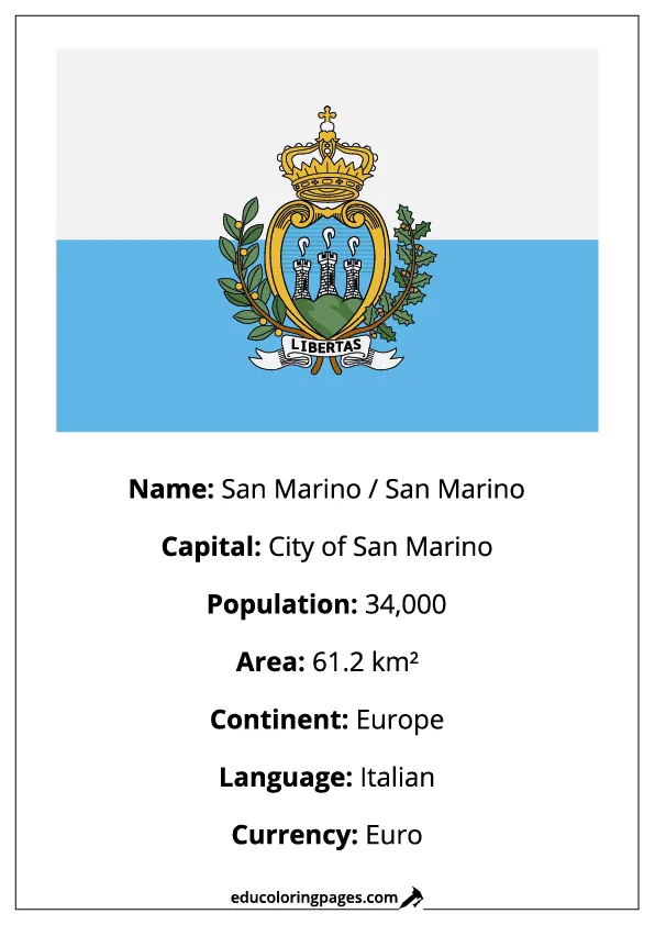 San Marino Flag Country Facts Educational