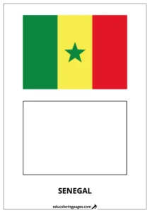 Senegal Flag Coloring Page (Senegal) – Bilingual