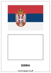 Serbia Flag Coloring Page (Serbia) – Bilingual