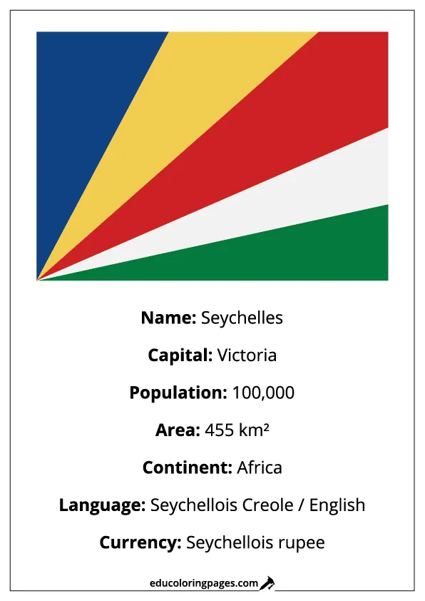 Seychelles Flag Country Facts Educational
