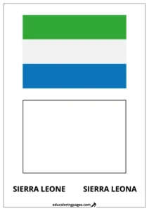 Sierra Leone Flag Coloring Page (Sierra Leona) – Bilingual