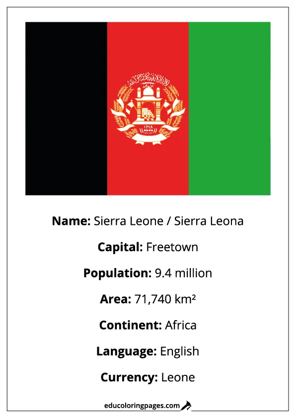 Sierra Leone Flag Country Facts Educational