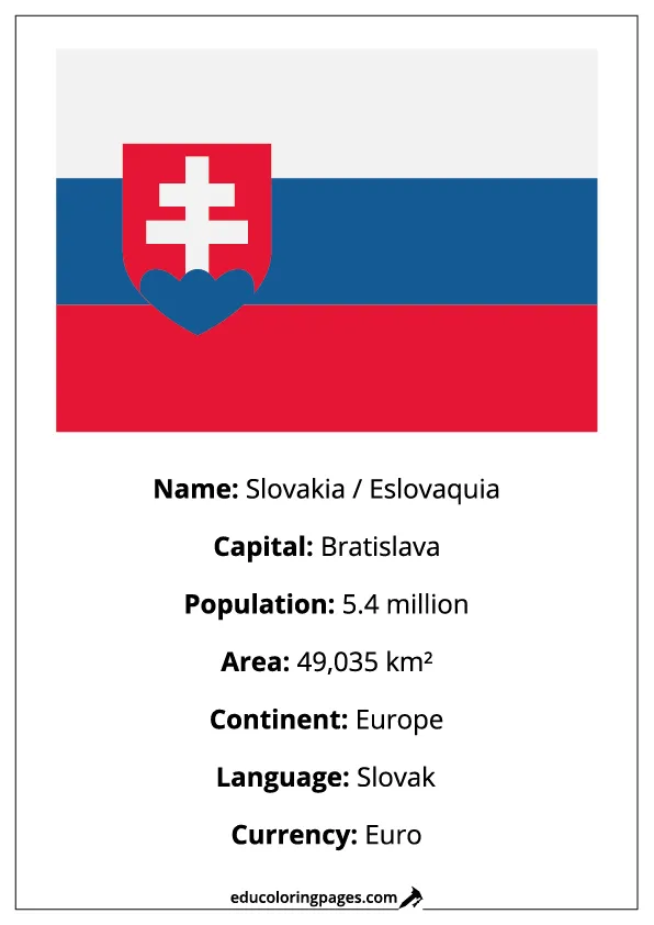 Slovakia Flag Country Facts Educational