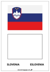 Slovenia Flag Coloring Page (Eslovenia) – Bilingual