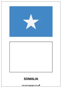 Somalia Flag Coloring Page (Somalia) – Bilingual