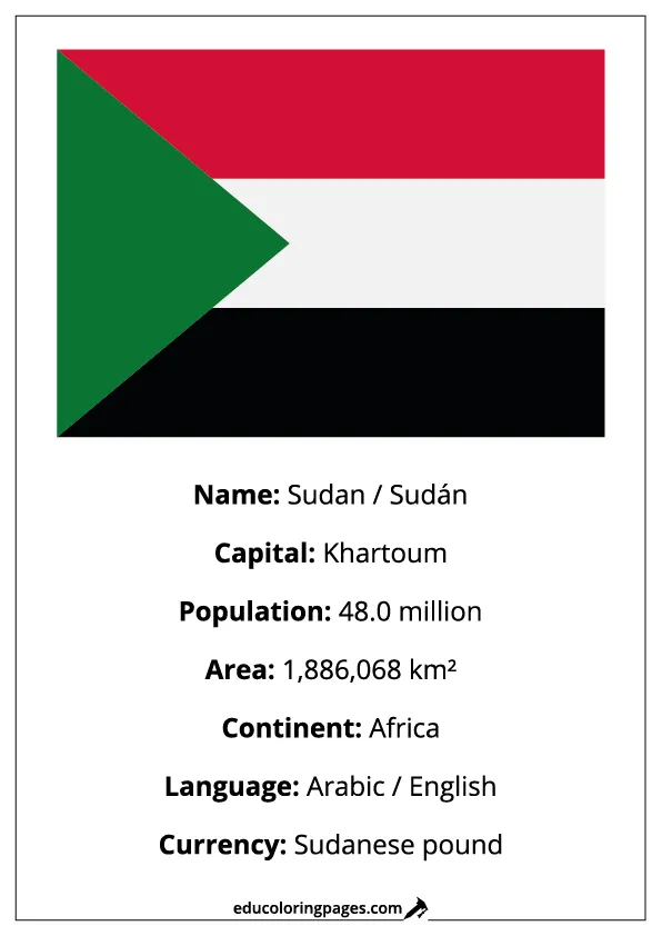 Sudan Flag Country Facts Educational