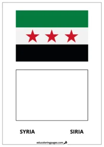 Syria Flag Coloring Page (Siria) – Bilingual