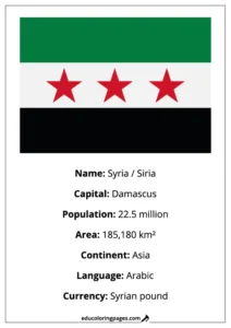 Syria Flag Country Facts Educational