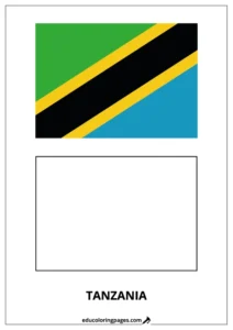 Tanzania Flag Coloring Page (Tanzania) – Bilingual