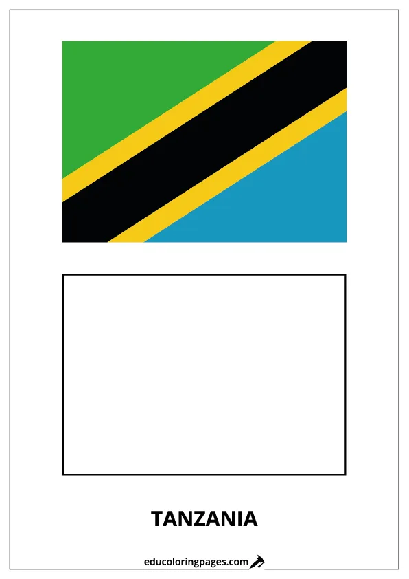 Tanzania Flag Coloring Page (Tanzania) – Bilingual