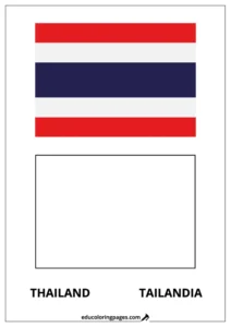 Thailand Flag Coloring Page (Tailandia) – Bilingual