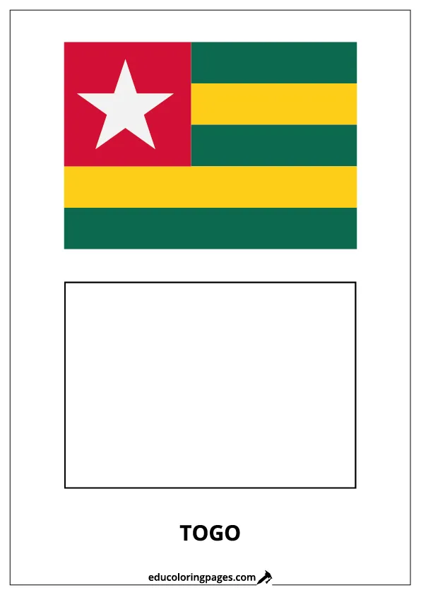 Togo Flag Coloring Page (Togo) – Bilingual