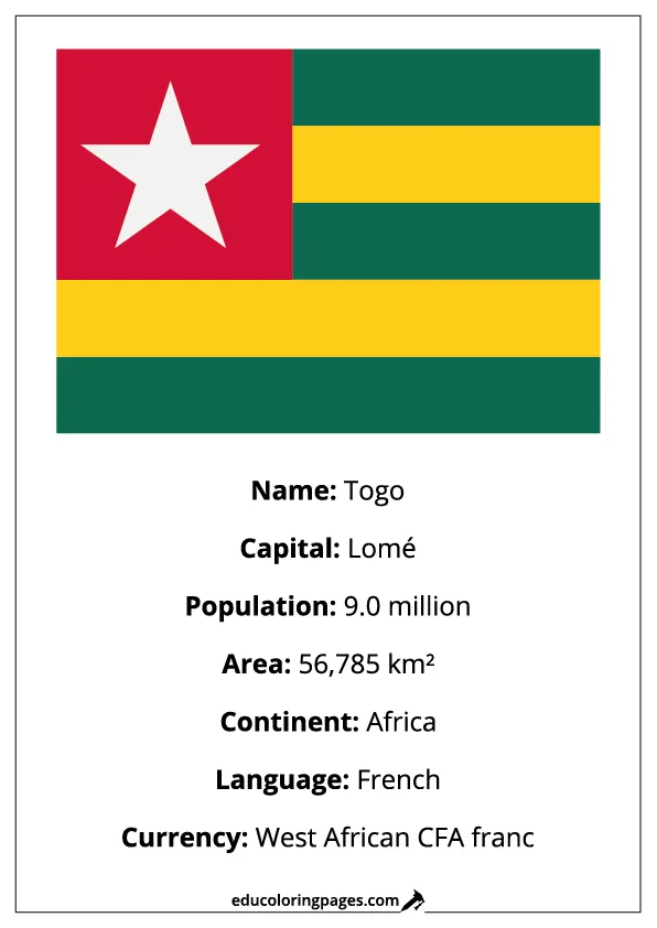 Togo Flag Country Facts Educational