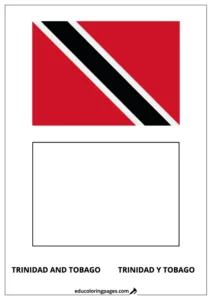 Trinidad and Tobago Flag Coloring Page (Trinidad y Tobago) – Bilingual