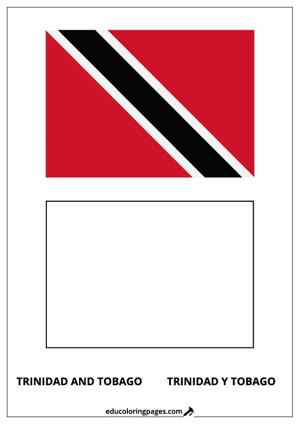 Trinidad and Tobago Flag Coloring Page (Trinidad y Tobago) – Bilingual