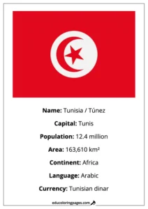 Tunisia Flag Country Facts Educational