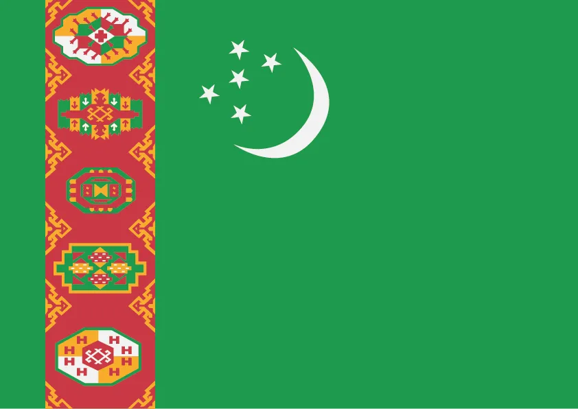 Turkmenistan Flag Printable
