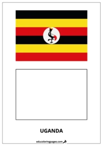 Uganda Flag Coloring Page (Uganda) – Bilingual