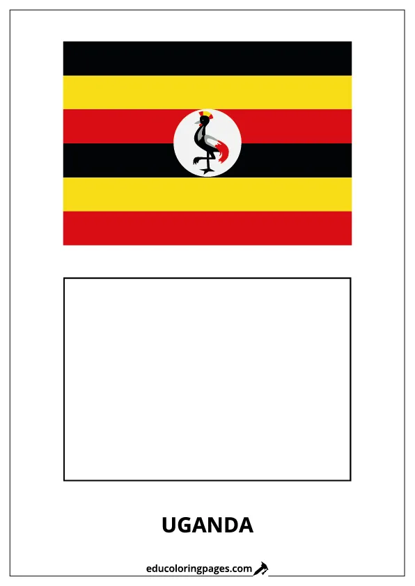 Uganda Flag Coloring Page (Uganda) – Bilingual