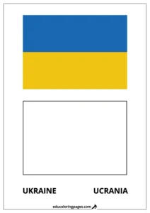 Ukraine Flag Coloring Page (Ucrania) – Bilingual