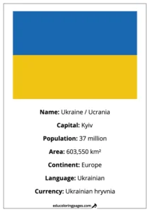 Ukraine Flag Country Facts Educational