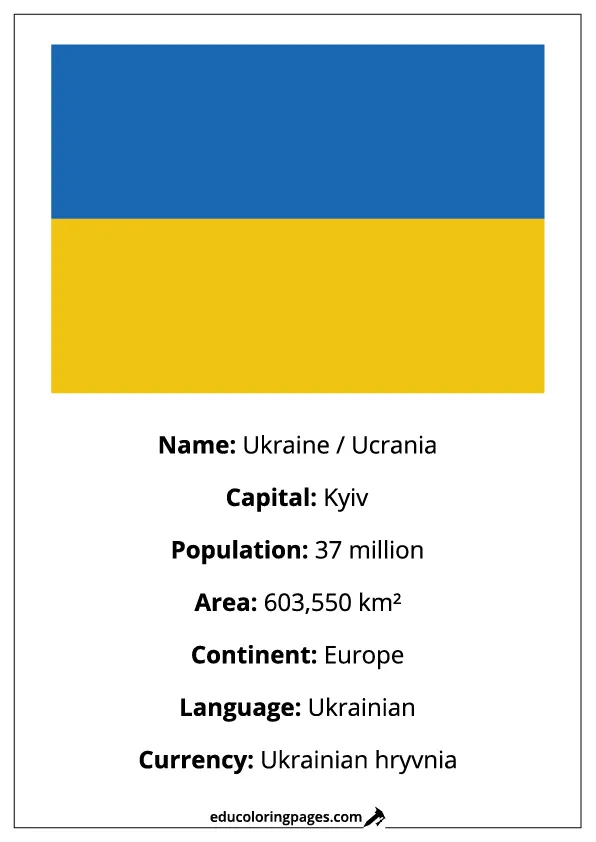Ukraine Flag Country Facts Educational