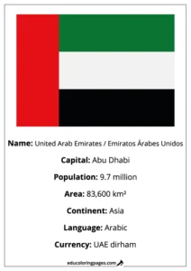 United Arab Emirates Flag Country Facts Educational