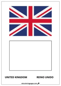 United Kingdom Flag Coloring Page (Reino Unido) – Bilingual