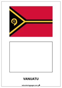 Vanuatu Flag Coloring Page (Vanuatu) – Bilingual
