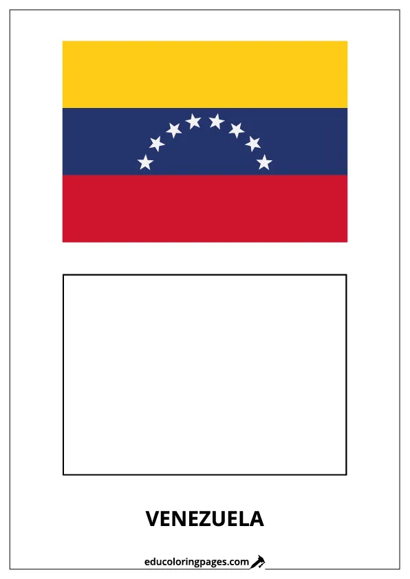 Venezuela Flag Coloring Page (Venezuela) – Bilingual