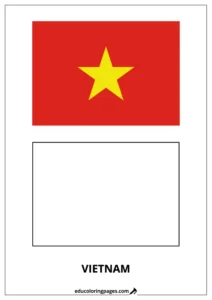 Vietnam Flag Coloring Page (Vietnam) – Bilingual